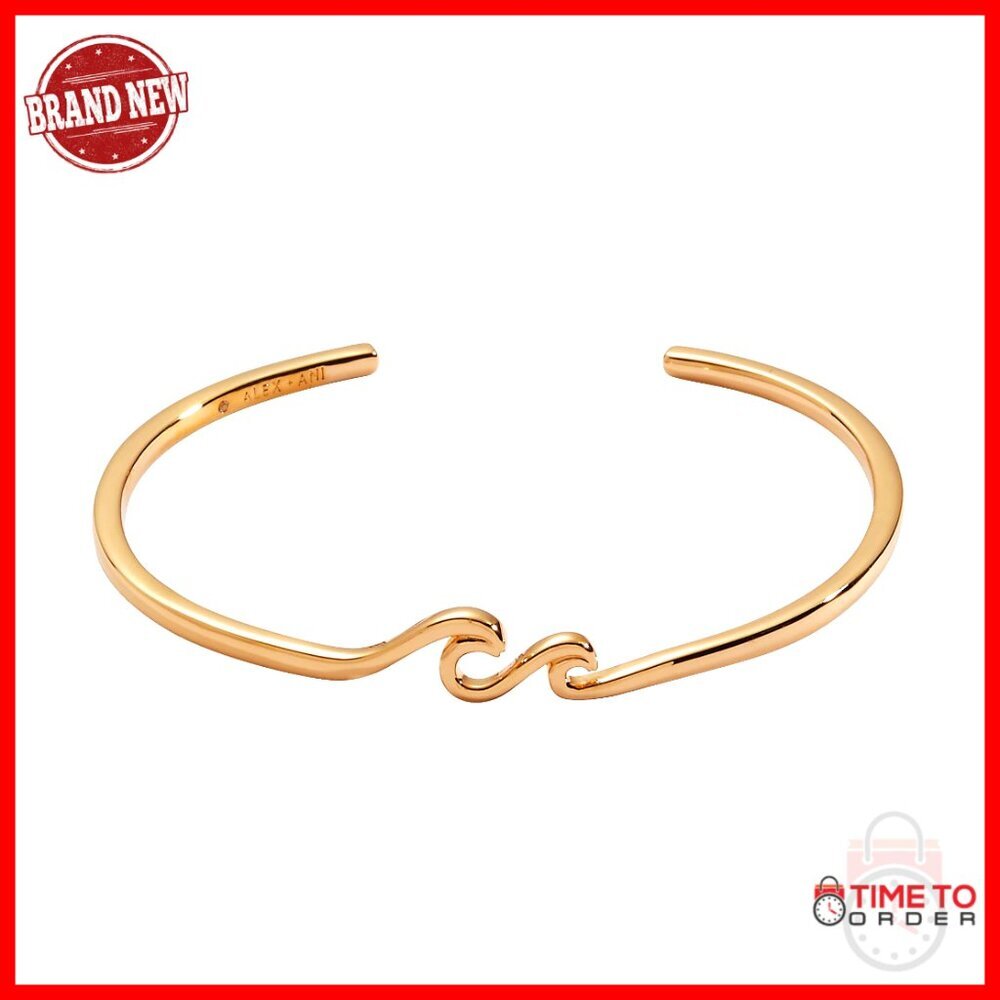 Wave Cuff Bracelet Minimalist Chic Gold Tone Nickel Free Boho Stackable